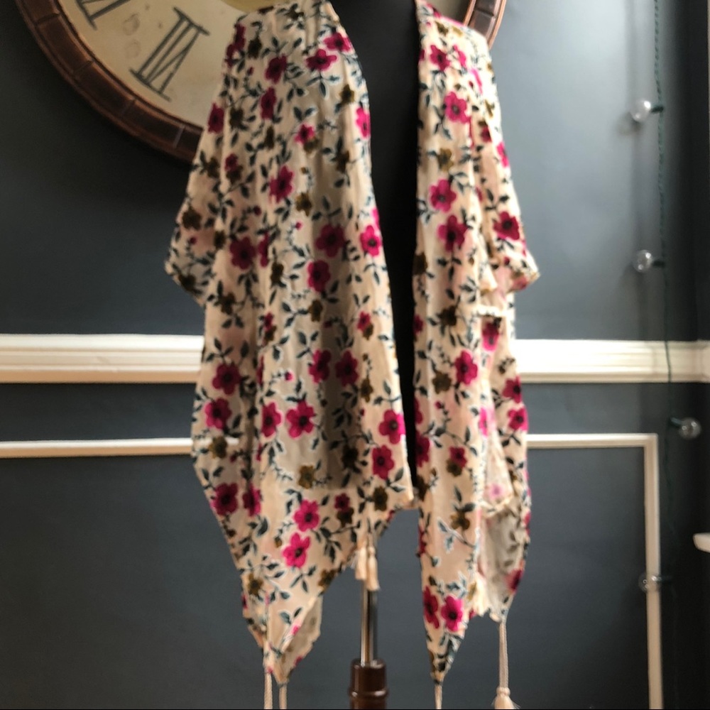 Boho Floral Drape Kimono – Size L, NWT - Picture 2 of 4